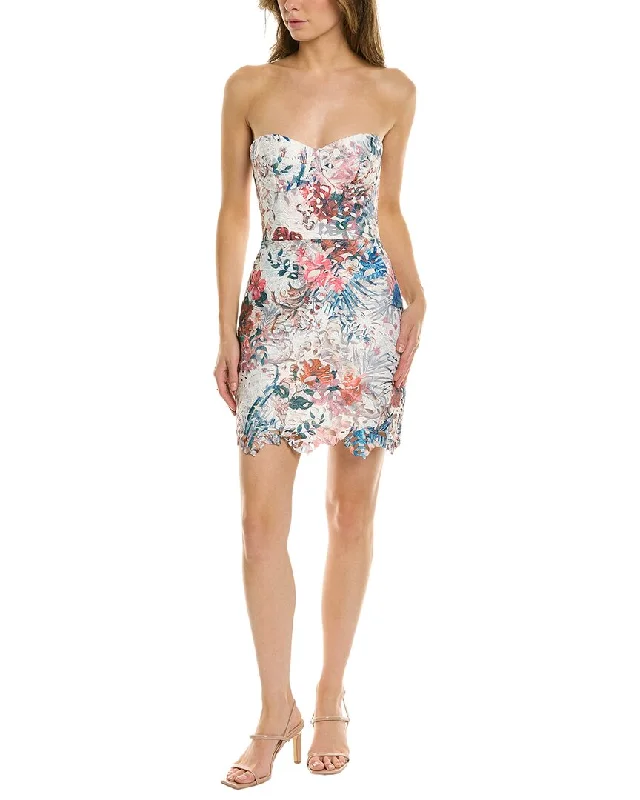 Women's Casual Apparel Feminine Elegant Marchesa Notte Sleeveless Floral Dress