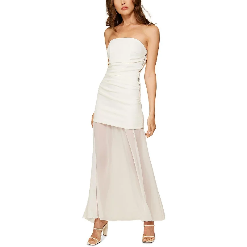 Women's Outerwear Attire Limited - Stock Womens Strapless Mixed Media Maxi Dress