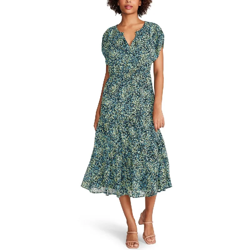 Women's Clothing Floral Style Leigh Womens Floral Chiffon Midi Dress