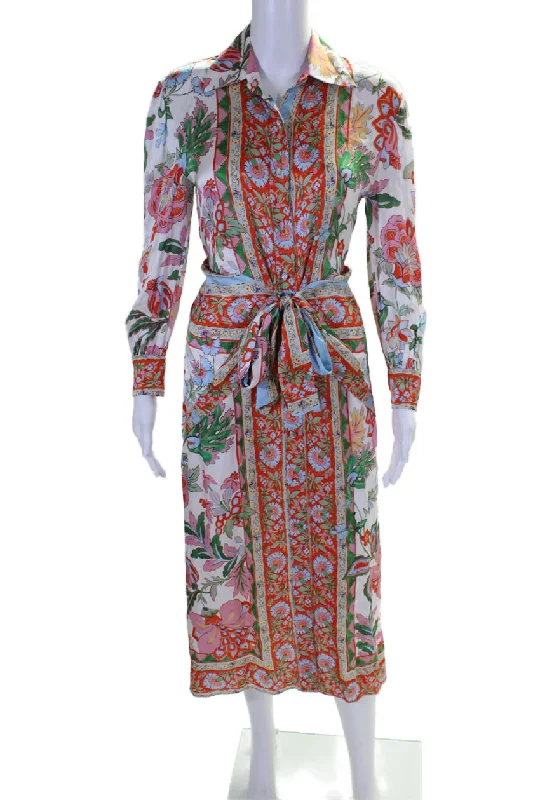 Women's Classic Outfit Limited - Edition Drops Misa Womens Kasbah Long Sleeve Tie Waist Floral Maxi Dress Multicolor