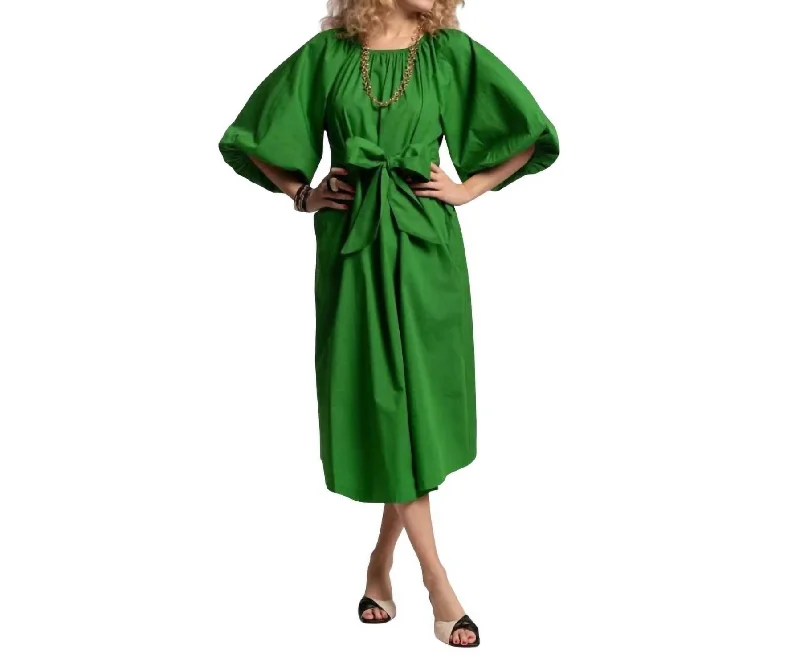 Women's High-End Clothing Chic Sophistication Bliss Midi Dress In Green