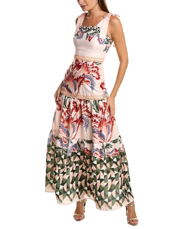 Women's Active Clothing Vintage Look PatBO Plitka Tiered Maxi Dress