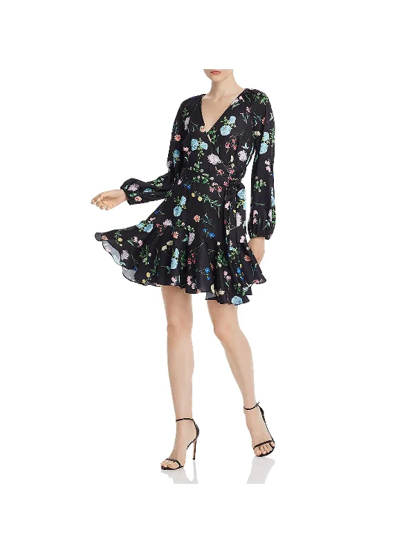 Women's Transitional Garments Casual Weekend Relaxed Style Ottie Womens Floral Long Sleeve Wrap Dress