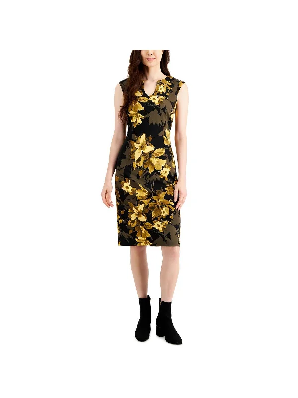 Women's Versatile Apparel Everyday Glamour Womens Floral Cap Sleeves Sheath Dress