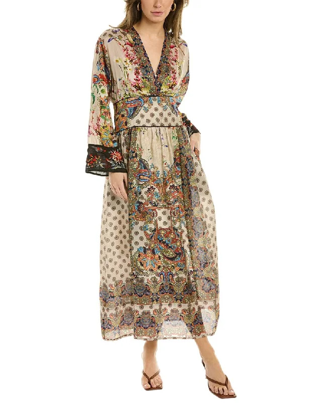 Women's Clothing For Outdoor Events Artful Design Johnny Was Tierra Zonia Silk Maxi Dress