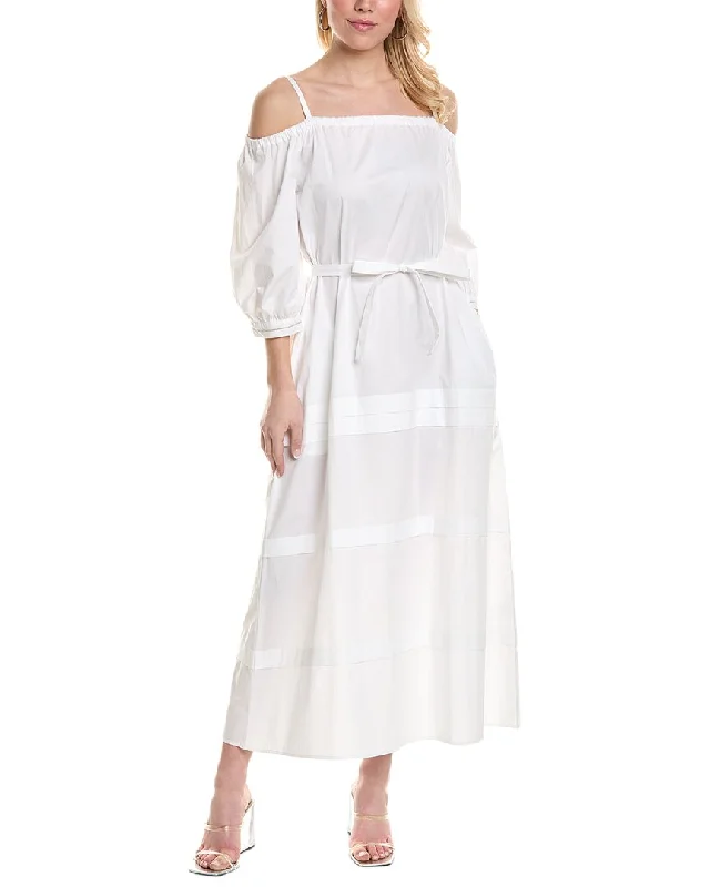 Women's Trendy Casual Clothes Cottagecore Rustic Charm Style Peserico Off-The-Shoulder Maxi Dress