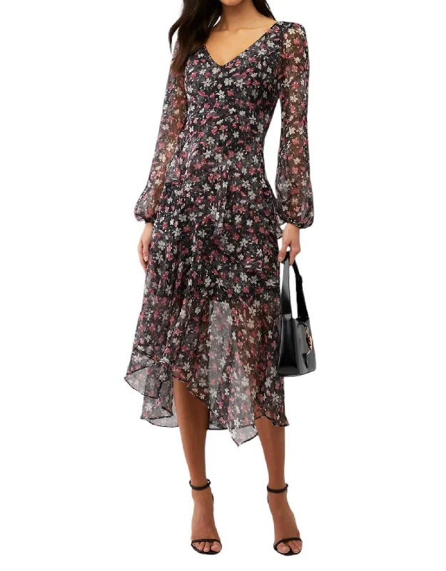 Women's Outfit Bold Patterns Fairfax Dress In Fuchshia Gold Floral