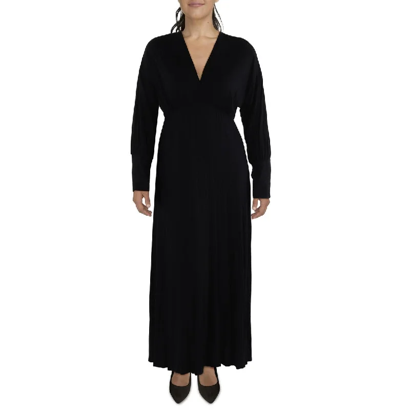 Women's Professional Clothes Feminine Flow Plus Womens Knit Long Sleeves Maxi Dress