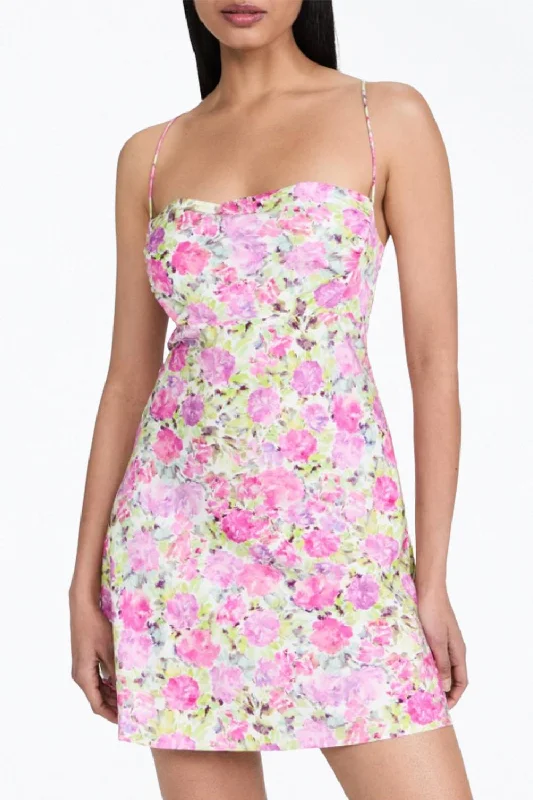 Women's Chic Apparel Contemporary Chic Paulina Floral-Print Open-Back Mini Dress In Pink