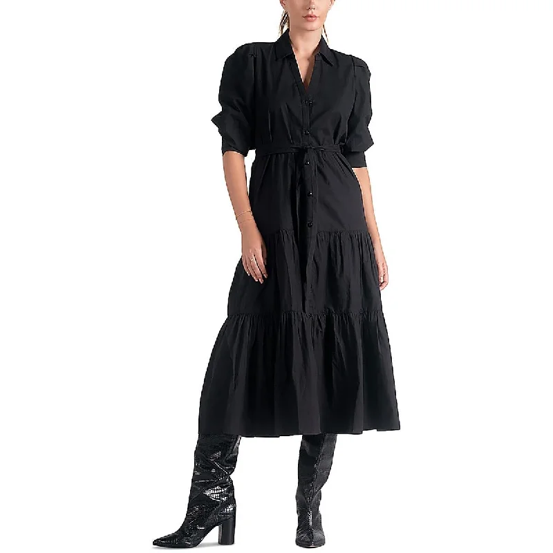 Fashionable Women's Clothing Classic Timeless Elegant Style Womens Cotton Below Knee Midi Dress