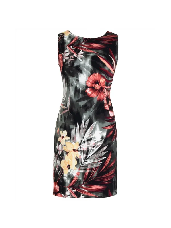 Women's Stylish Professional Apparel Luxury Comfort Womens Floral Sleeveless Sheath Dress