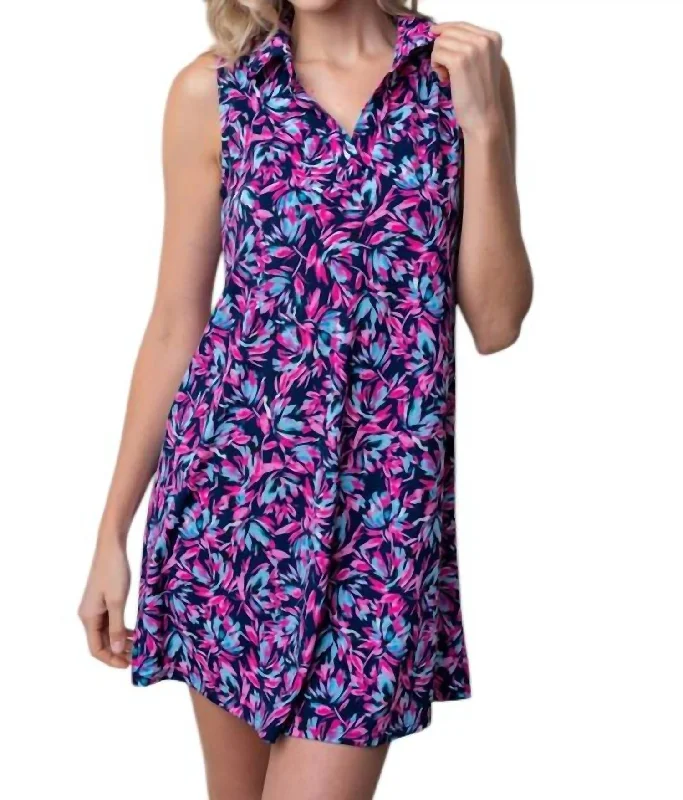 Women's Contemporary Clothing Casual Elegance Sleeveless Floral Print Knit Dress In Multi