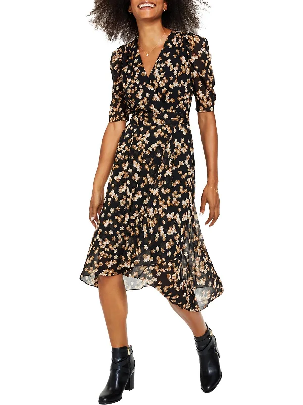 Women's Elegant Clothing Sets Today Only Womens Chiffon Floral Midi Dress