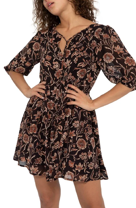 Women's Vacation Clothes Alluring Design Bloom Dress in Dusk Floral