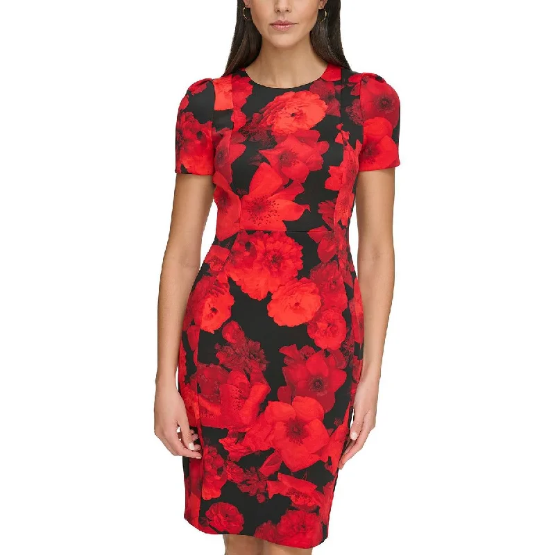 Timeless Women's Clothing Modern Romance Womens Floral Mini Sheath Dress