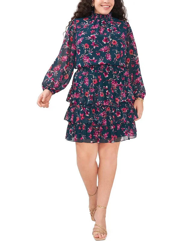 Vintage-Inspired Women's Clothes Y2K Nostalgic Fashion Look Plus Womens Floral Knee Fit & Flare Dress