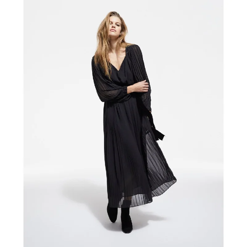 Women's Cozy Clothes Flowy Fabric Long-sleeved Maxi Dress