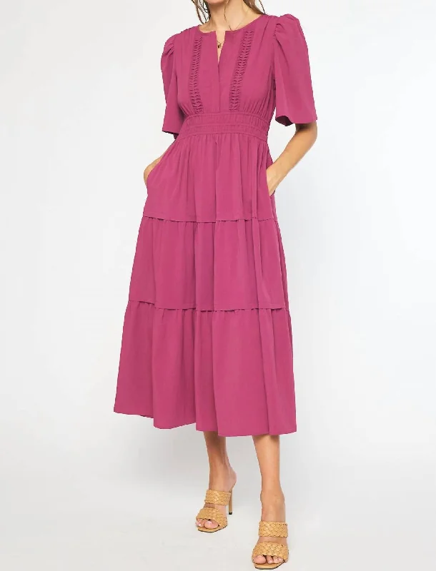 Women's Evening Clothing Weekend Special V-Neck Maxi Dress In Orchid