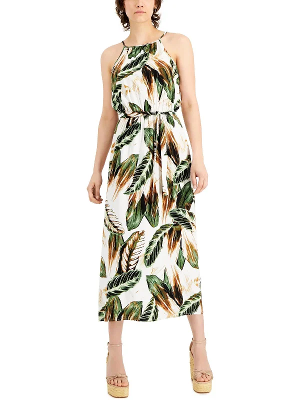 Women's Charming Outfit For Events Today Only Petites Womens Printed Long Maxi Dress