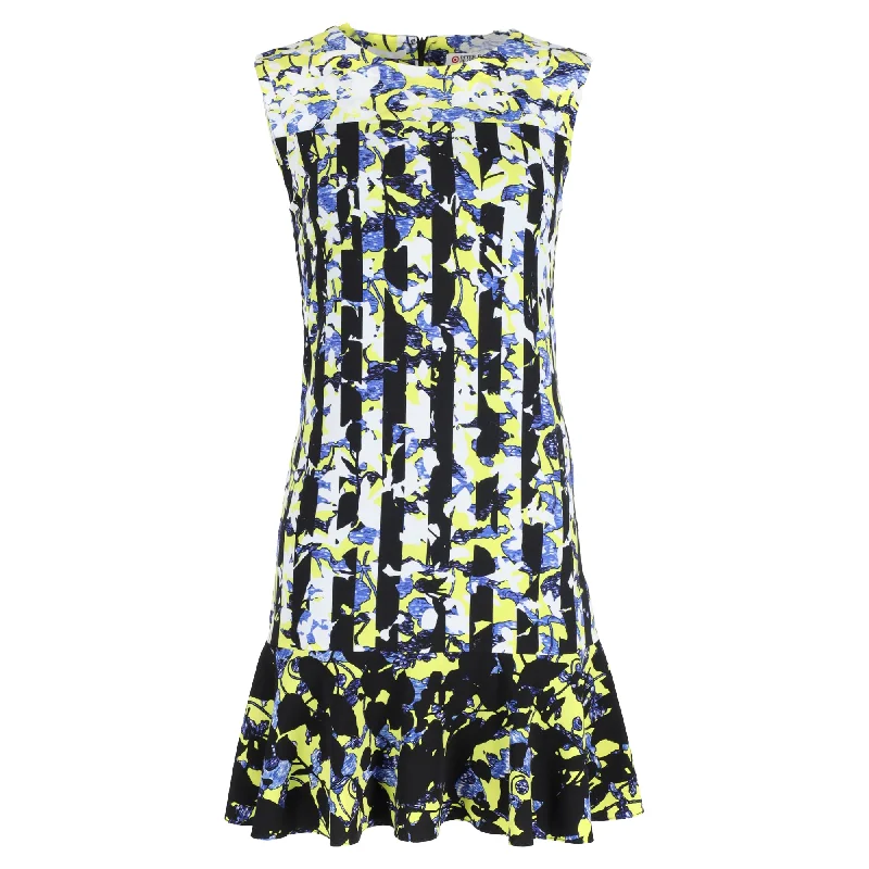 Women's Evening Wear Attire Urban Sophistication Peter Pilotto x Target Shift Dress in Blue and Yellow Floral Polyester