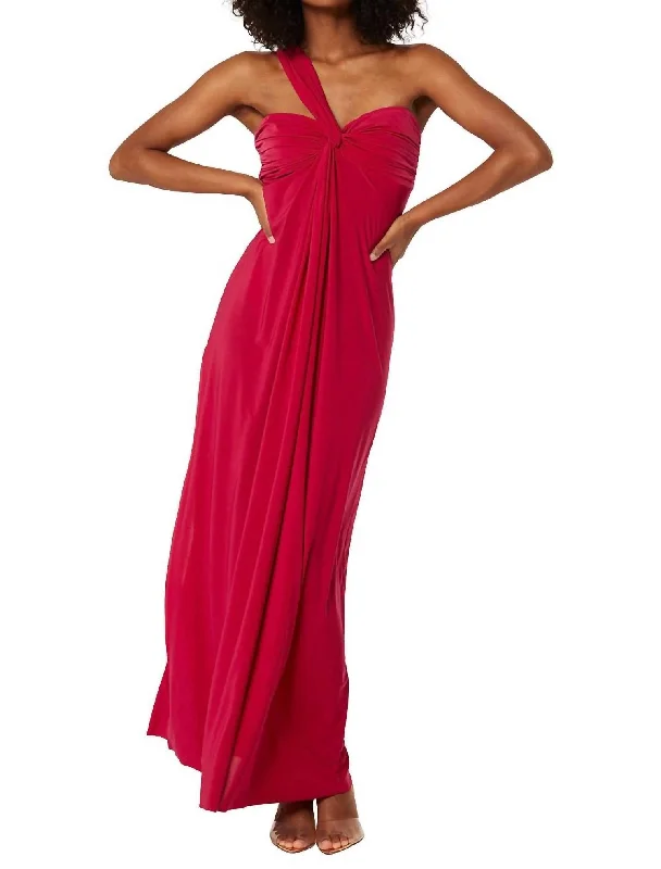 Women's Clothing With Trendy Designs Refined Look Thora Halter Maxi Dress In Fuschia