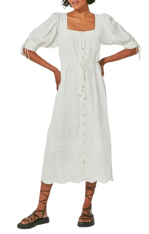 Affordable Luxury Women's Apparel Boho Chic Lola Midi Dress In Ivory