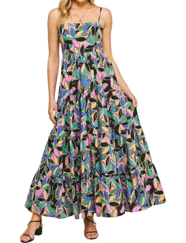 Women's Resort Garments Chic Urban Fashion Look Junie Floral Maxi Dress In Multi-Colored