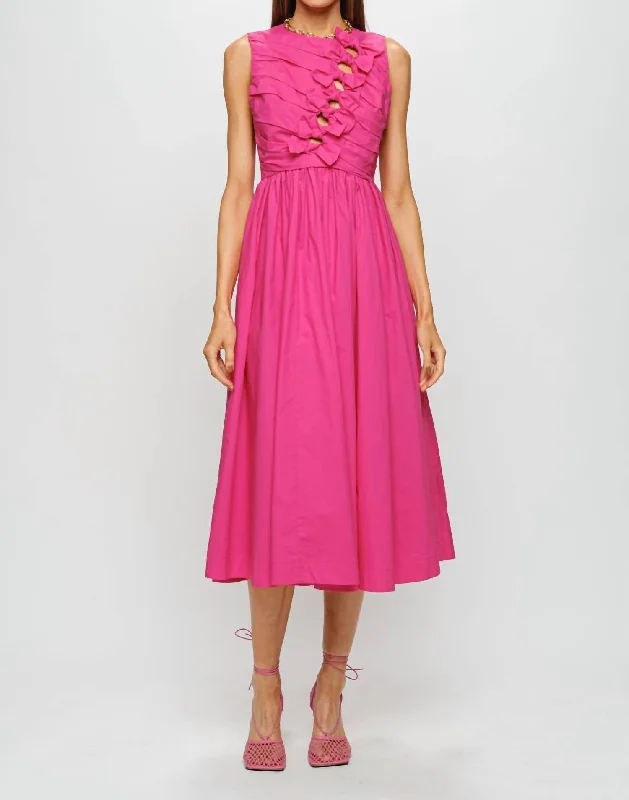 Women's Clothes For Special Occasions Modern Romance Selina Midi Dress in Fuchsia