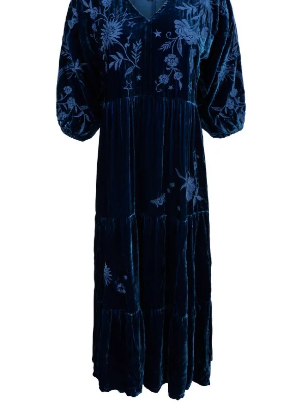 Sustainable Women's Apparel Today Only Women's Torine Velvet Midi Dress In Velvet Blue