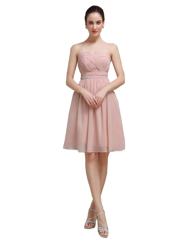 Women's Formal Apparel Today Only Sweetheart Chiffon A-line Short Bridesmaid Dresses