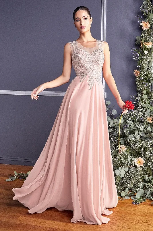 Plus-Size Women's Clothing Seasonal Trend Cinderella Divine CD2635 Long Jewel Embellished Formal Prom Gown