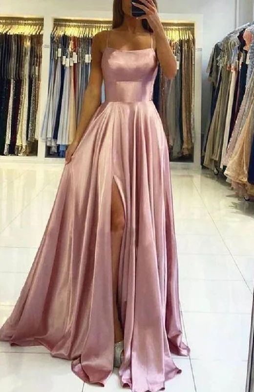 Women's Trendy Outfit Exquisite Craftsmanship Women Simple Prom Dresses Long Side Slit Evening Gowns Formal Party Dress YPD332