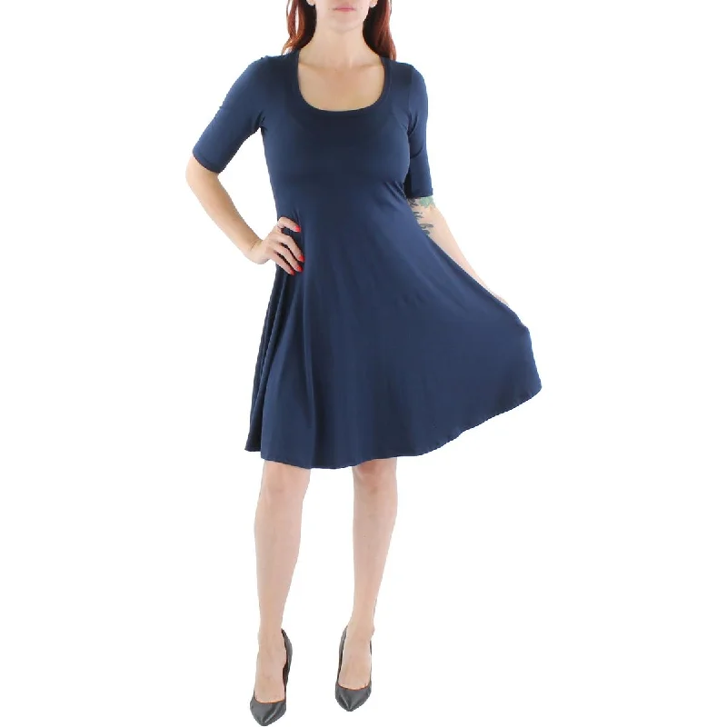 Women's Office Clothing Minimalist Chic 24seven Comfort Apparel Womens Knit Midi T-Shirt Dress