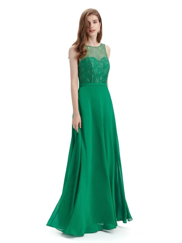 Women's Fashionable Clothing Sets Dreamy Aesthetic A-line Chiffon Floor-Length Sleeveless Long Bridesmaid Dresses