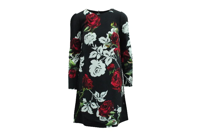 Women's Seasonal Clothing Great Deals on Ethnic Cultural Wear Dolce & Gabbana Floral Dress in Black Viscose