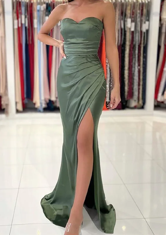 Women's Outfit Seasonal Trend Women Side Slit Prom Dress Long Sweetheart Evening Gowns Simple Formal Party Dress YPD815