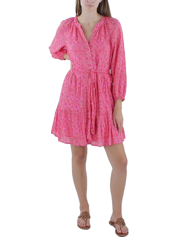 Women's Activewear Outfit Urban Sophistication Womens Floral Print Cotton Shirtdress