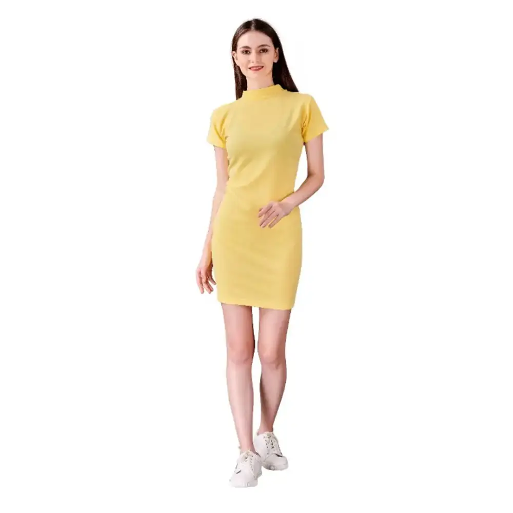 Women's Stylish Professional Garments Nordic Minimalist Home Look Fancy Polyester Bodycon Dress For Women