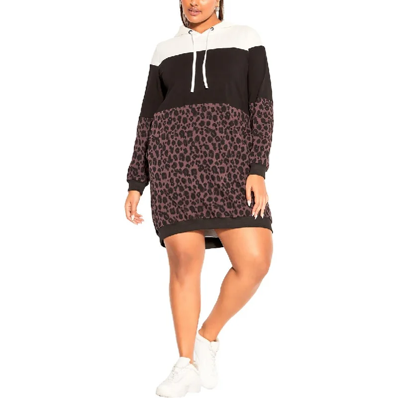 Stylish Outerwear Clothing For Women Urban Sophistication CCX Womens Animal Print Cotton Sweatshirt Dress