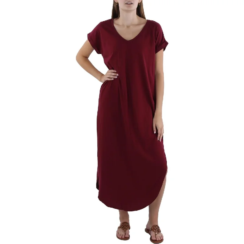 Women's Classic Outfit Casual Chic Bobi Womens Cotton Maxi T-Shirt Dress