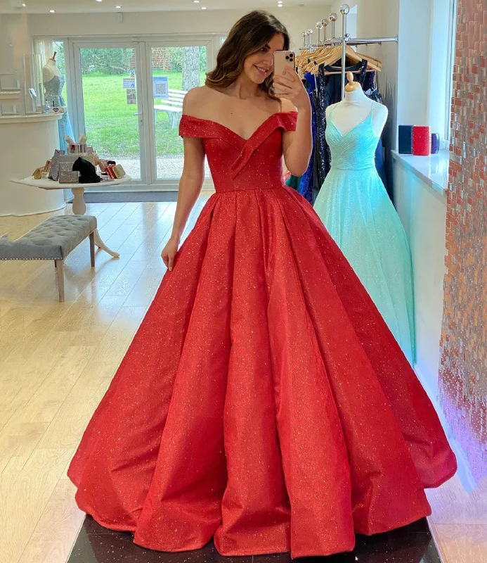 Affordable Luxury Women's Garments Boho Chic RED SATIN LONG A LINE BALL GOWN DRESS FASHION DRESS prom dress    cg21179