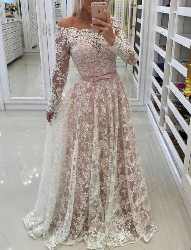 Women's Clothing For Work Casual Weekend Relaxed Style Women Lace Prom Dresses Long A-Line Evening Gowns Formal Party Dress YPD341