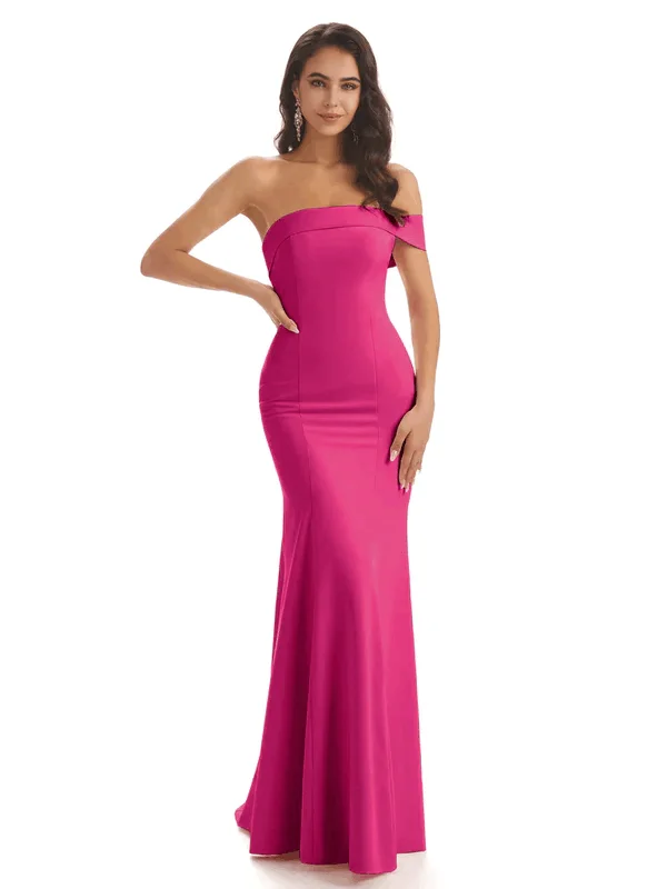 Women's Date Night Outfit Parisian Effortless Chic Style Modern Soft Satin One Shoulder Floor-Length Sexy Mermaid Bridesmaid Dresses In Stock