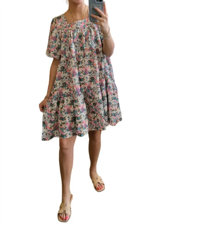 Affordable Women's Clothing Ethnic Cultural Event Wear Floral Dress In Teal