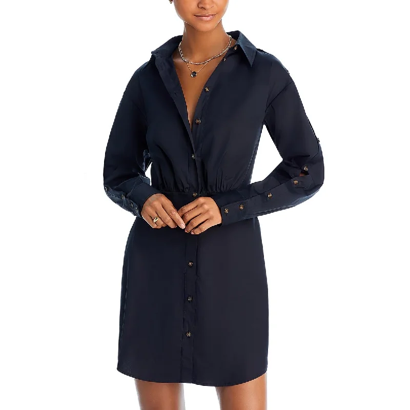 Women's Office Attire Exquisite Craftsmanship Veronica Beard Womens Rae Shirt Dress Mini Shirtdress