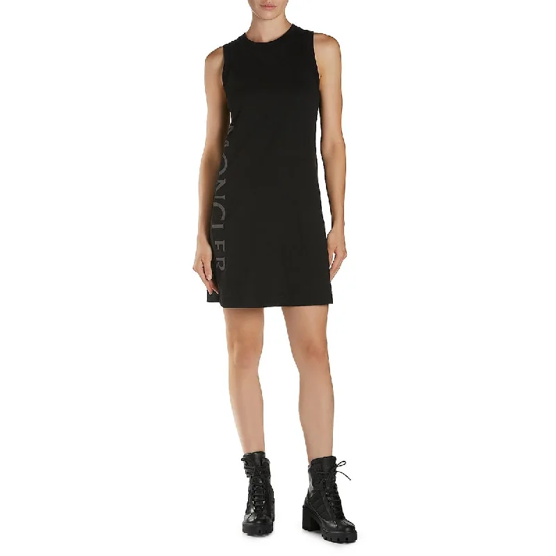 Stylish Women's Attire Contemporary Chic Moncler Womens Mesh Inset Above Knee T-Shirt Dress