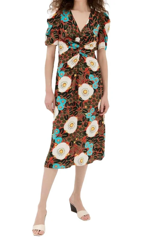 Women's Vintage-Inspired Outfit Classic Timeless Elegant Style Maci Blossom Grande Floral Dress In Multicolor