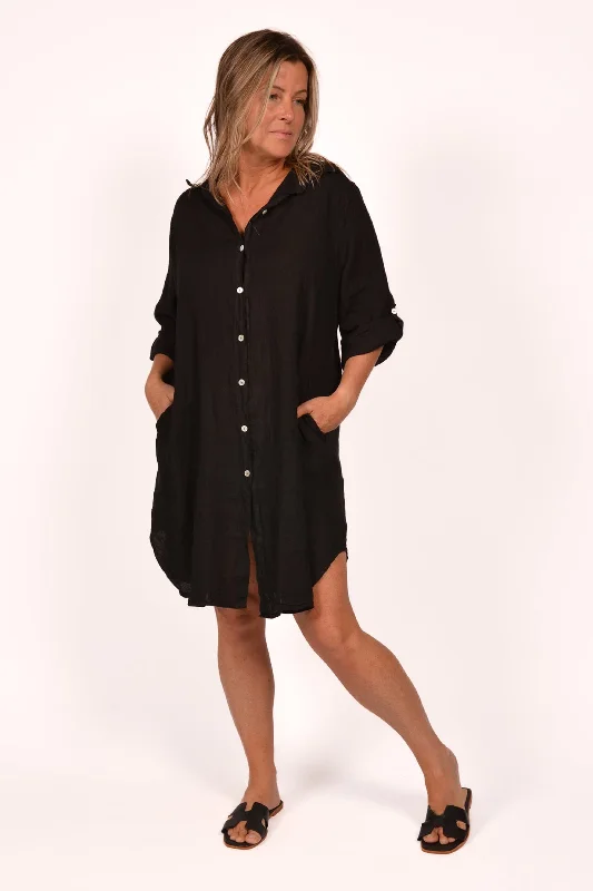 Women's Transitional Clothes Coastal Beach - Inspired Style Linen Shirt Dress