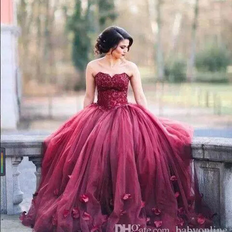 Women's Functional Outdoor Garments Disco - Inspired Retro Dance Look Siaoryne LP09263 Burgundy Prom Dress Ball Gown Quinceanera Dresses Sweet sixteen dresses Debutante Gown