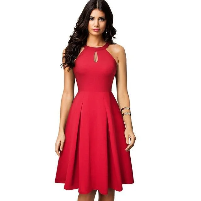 Women's Plus-Size Casual Outfit Limited - Stock Runway Sleeveless Flare Dress